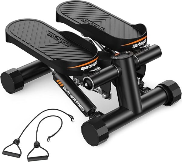 Sportsroyals Stair Stepper for Exercises-Twist/Mini Stepper with Resistance Bands and 330lbs Weight Capacity
