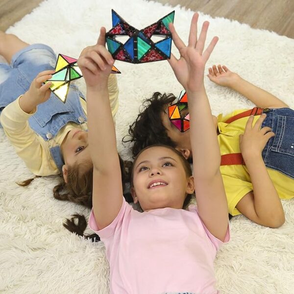 TOSY Magnet Pyramid Stone - 1 Cube Transforms into 1 Billion Shapes, Easter Basket Stuffers Essentials for Kids/Teens, 243 Rare Earth Magnets, Holographic Design, Puzzle/STEAM Toy - Image 2
