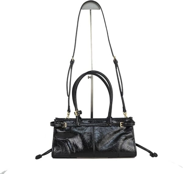Shoulder Bags for Women Women's Crossbody Bag Soft Faux Leather Zipper Closure Detachable Long Strap - Image 2