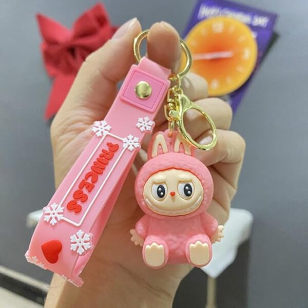 Labubu Keychain, Cute Labubu Doll Wristlet Accessories Kawaii Monster Key Chain Bag Charm Gift for Women - Image 2