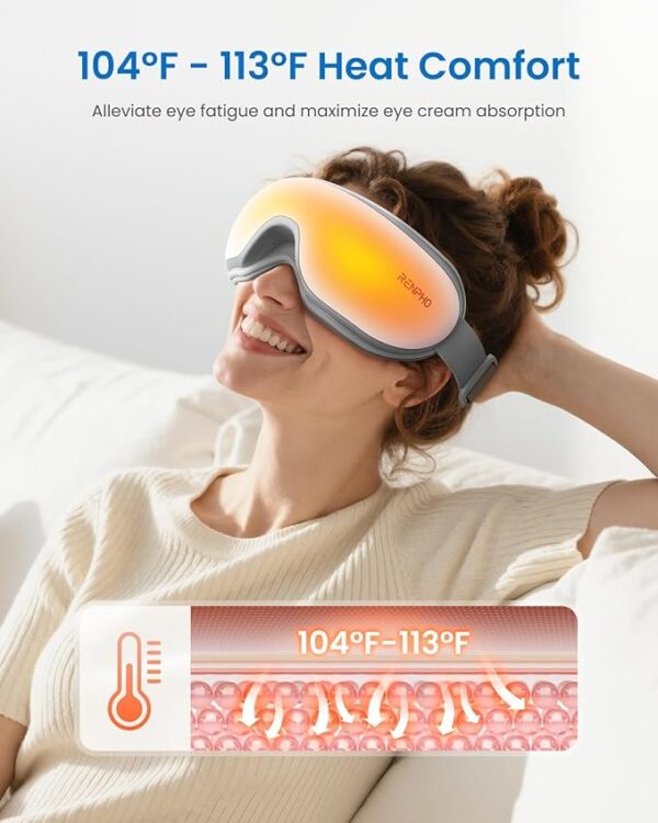 RENPHO Eyeris 1 Eye Massager with Heat, Mothers Day Birthday Gifts for Mom Dad Women Men Her Him, FSA HSA Eligible Eye Care, Smart Eye Mask for Relax Eye, Reduce Eye Strain - Image 2
